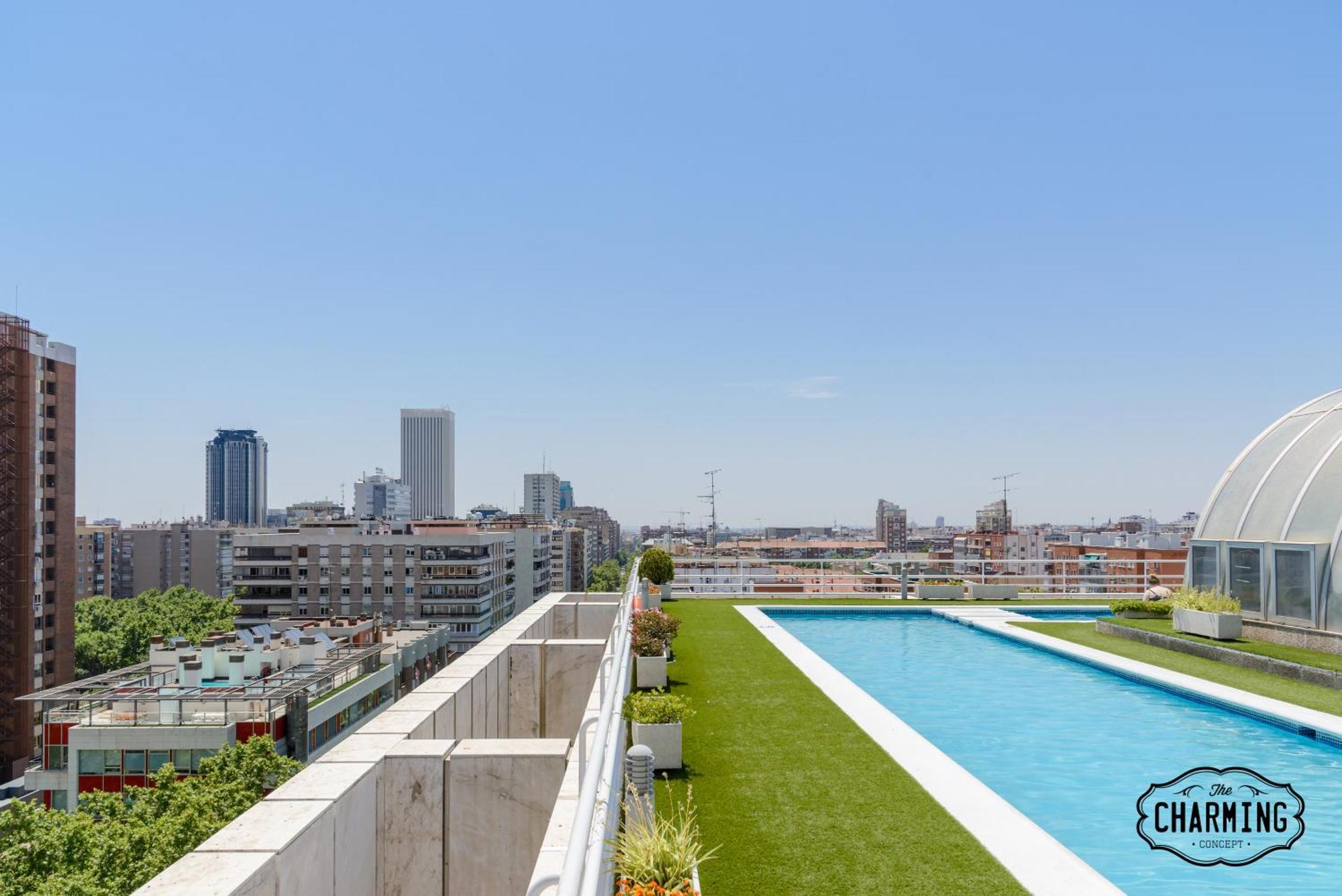 Charming Eurobuilding 2 Terrace Exclusive - Plaza De Parking Apartment Madrid Luaran gambar